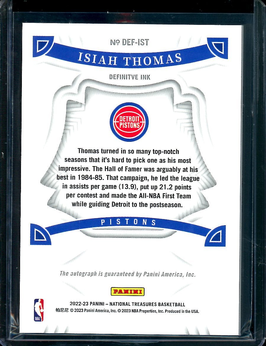 2022/23 Panini National Treasures Isiah Thomas Definitive Ink Auto /49 Pistons - Trading Card Market