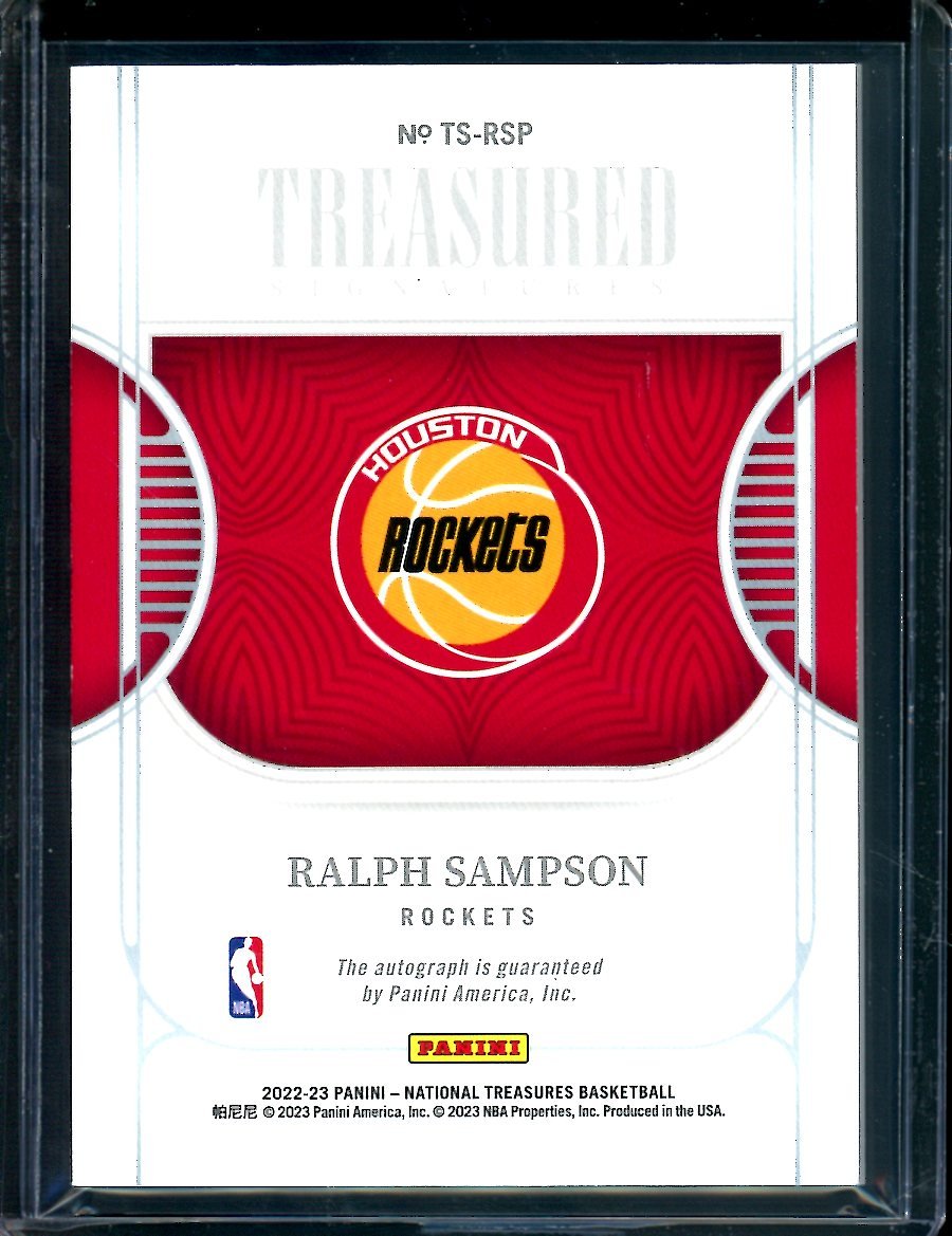 2022/23 Panini National Treasures Ralph Sampson Treasured Signatures Auto /99 Rockets