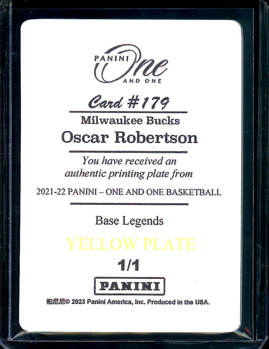 2022/23 Panini One & One Oscar Robertson Printing Plate 1/1 Bucks - Trading Card Market