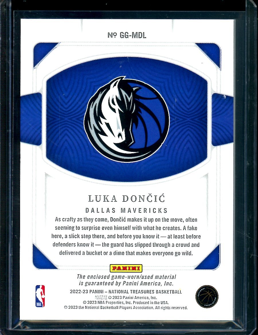 2022/23 Panini National Treasures Luka Doncic Game Gear Patch /99 Mavericks - Trading Card Market