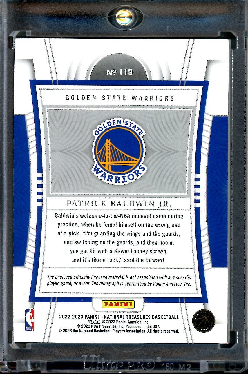 2022/23 Panini National Treasures Patrick Baldwin Jr. Rookie Nike Swoosh RPA /3 Warriors - Trading Card Market