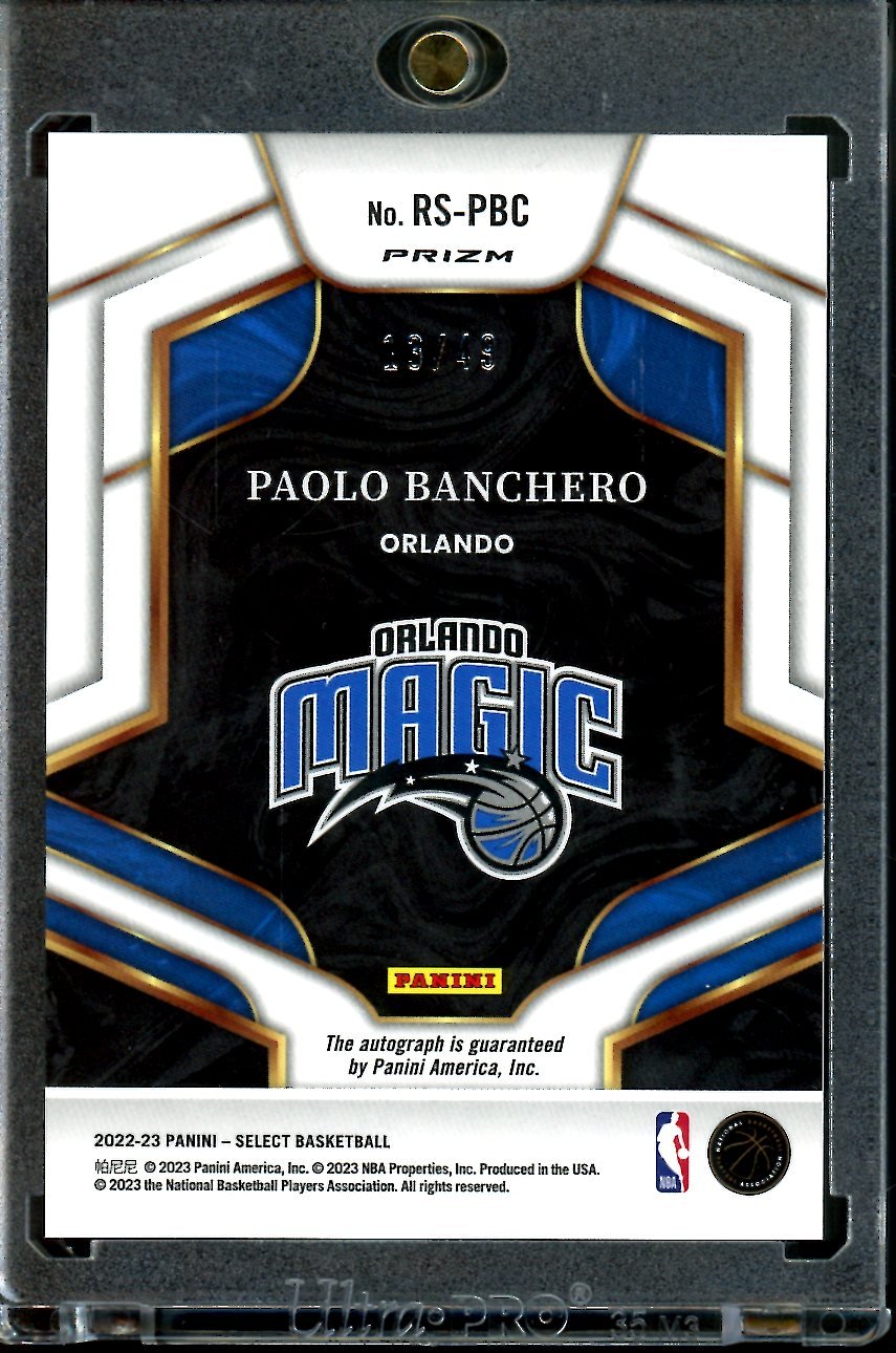 2022/23 Panini Select Paolo Banchero Blue Autograph /49 Magic - Trading Card Market
