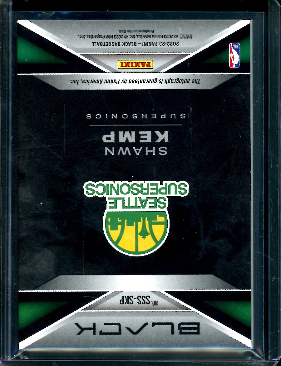 2022/23 Panini Black Shawn Kemp Smoke Show Gold Autograph /10 Sonics - Trading Card Market