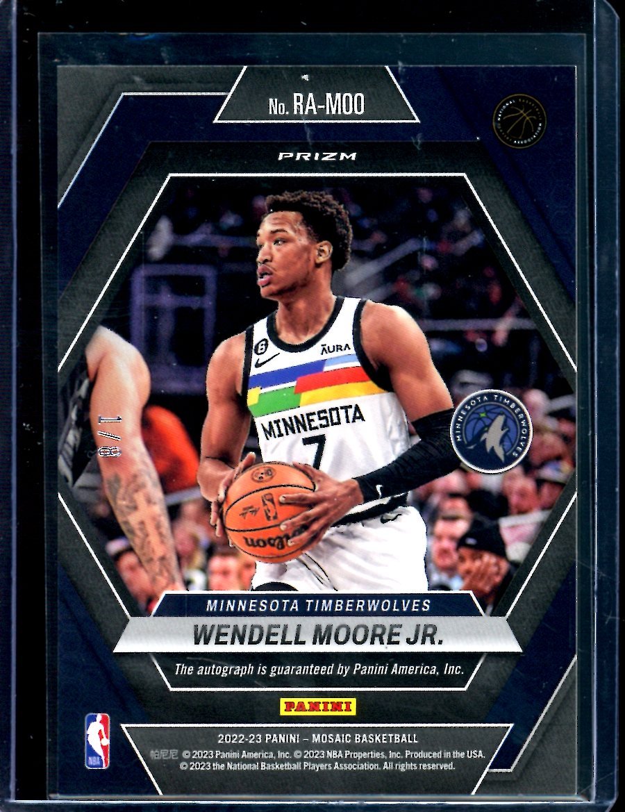 2022/23 Panini Mosaic Wendell Moore Jr. Rookie Black Gold Autograph /8 Timberwolves - Trading Card Market