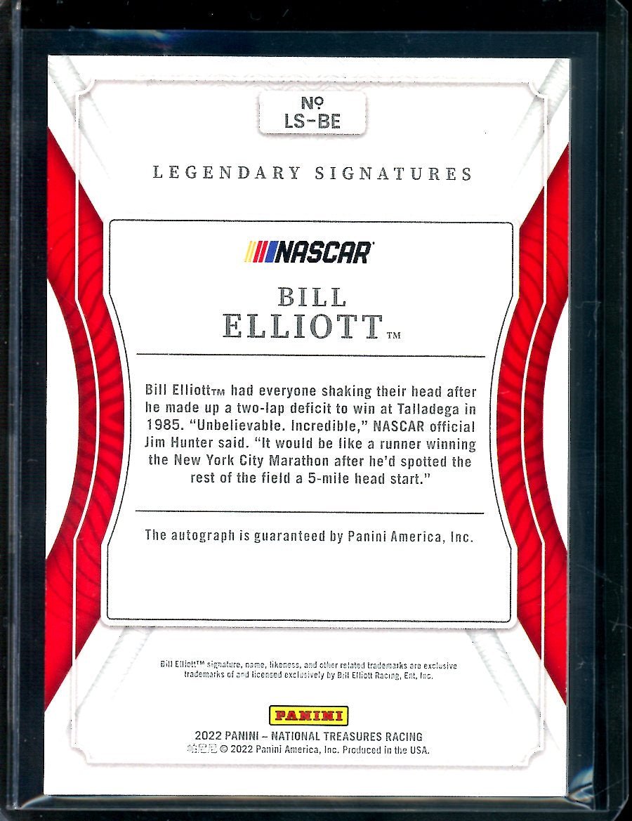 2022 Panini National Treasures Bill Elliott Legendary Autographs /49 NASCAR