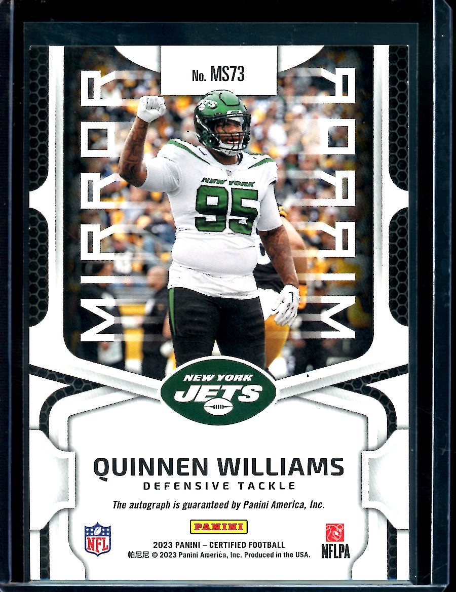 2023 Panini Certified Quinnen Williams Mirror Pink Autograph /75 Jets - Trading Card Market