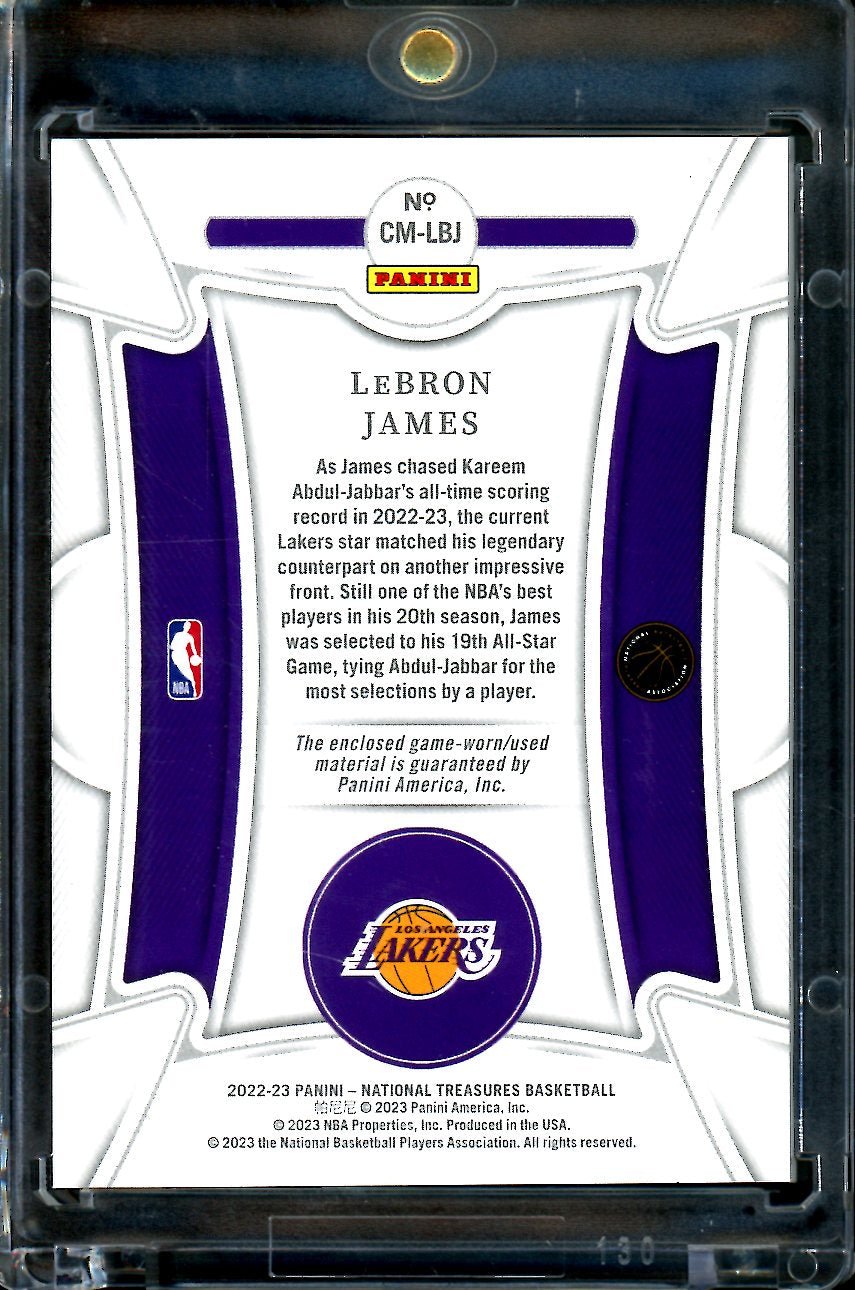2022/23 Panini National Treasures LeBron James Century Materials Patch /25 Lakers - Trading Card Market