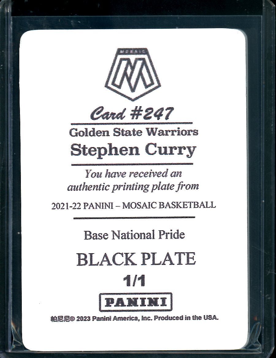 2022/23 Panini National Treasures Stephen Curry Mosaic Printing Plate 1/1 Warriors - Trading Card Market
