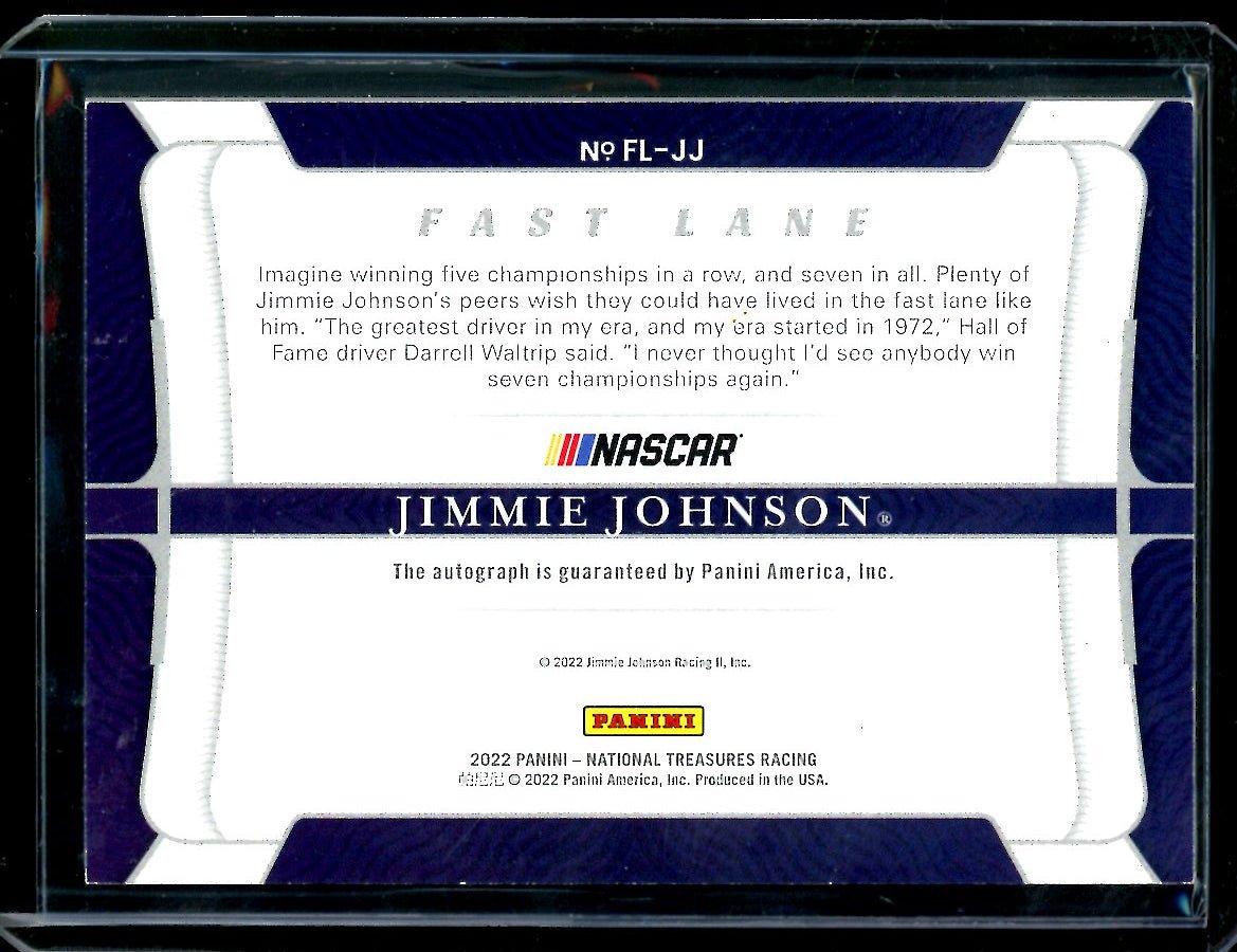 2022 Panini National Treasures Jimmie Johnson Fast Lane Auto /5 NASCAR - Trading Card Market