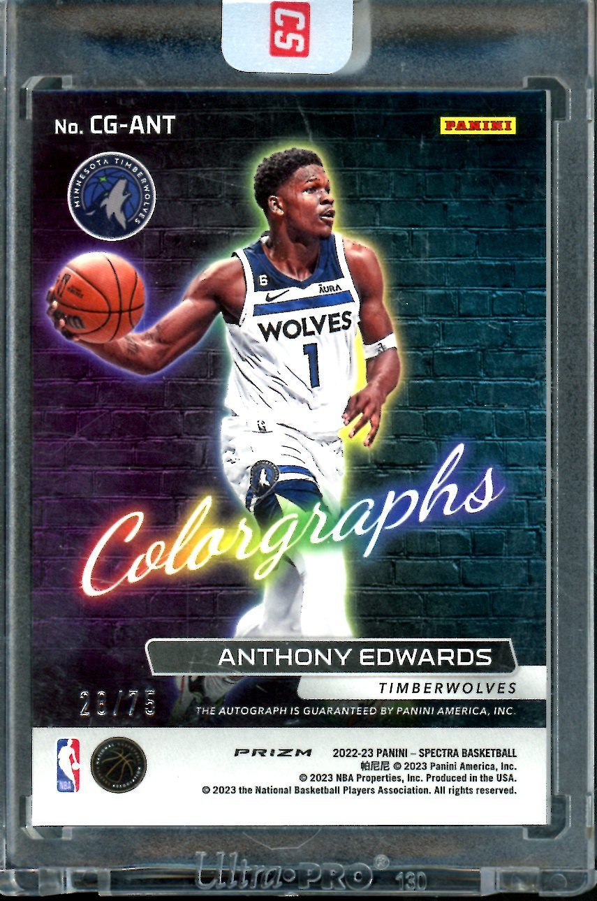 2022/23 Panini Spectra Anthony Edwards Colorgraphs Auto /75 Timberwolves - Trading Card Market