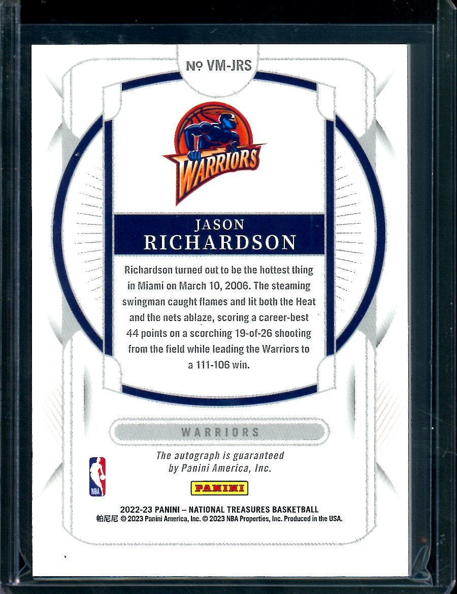 2022/23 Panini National Treasures Jason Richardson Validating Marks Auto /25 Warriors - Trading Card Market