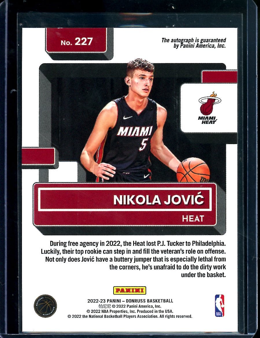 2022/23 Panini Donruss Choice Nikola Jovic Rookie Auto Heat - Trading Card Market