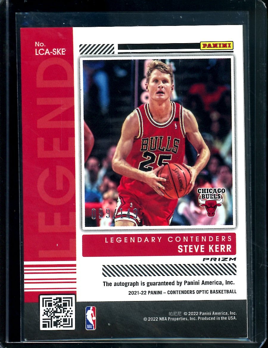 2021/22 Panini Contenders Optic Steve Kerr Legendary Contenders Auto /149 Bulls - Trading Card Market