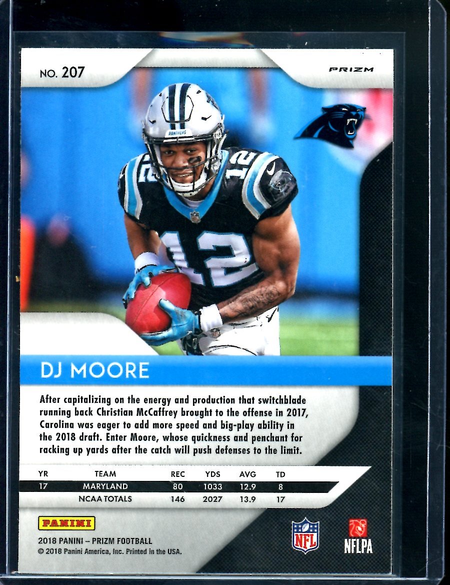 2018 Panini Prizm DJ Moore Rookie Blue Laser Panthers - Trading Card Market