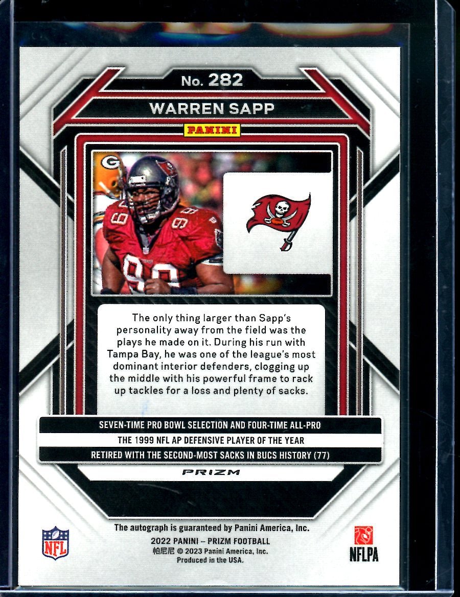 2022 Panini Prizm Warren Sapp Auto Buccaneers - Trading Card Market