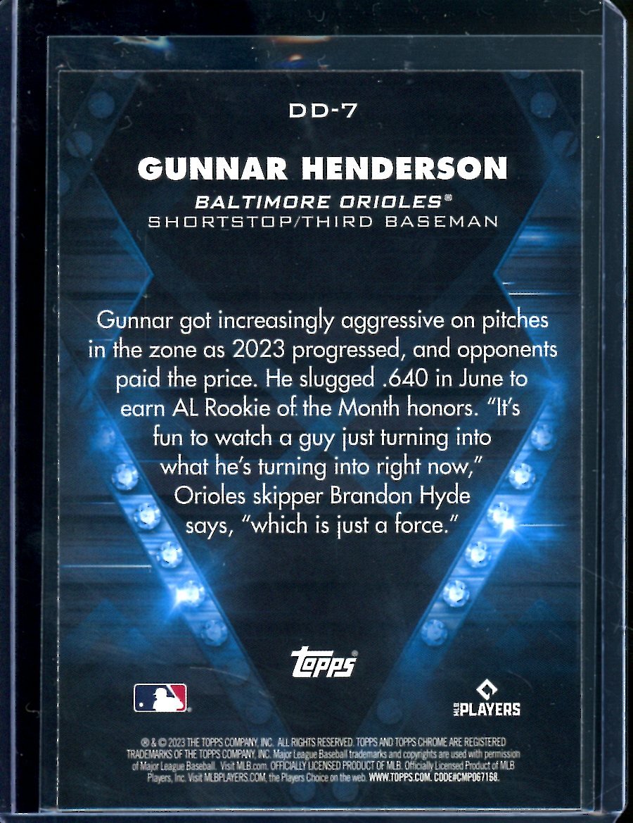 2023 Topps Chrome Update Gunnar Henderson Rookie Dominance SP Orioles - Trading Card Market