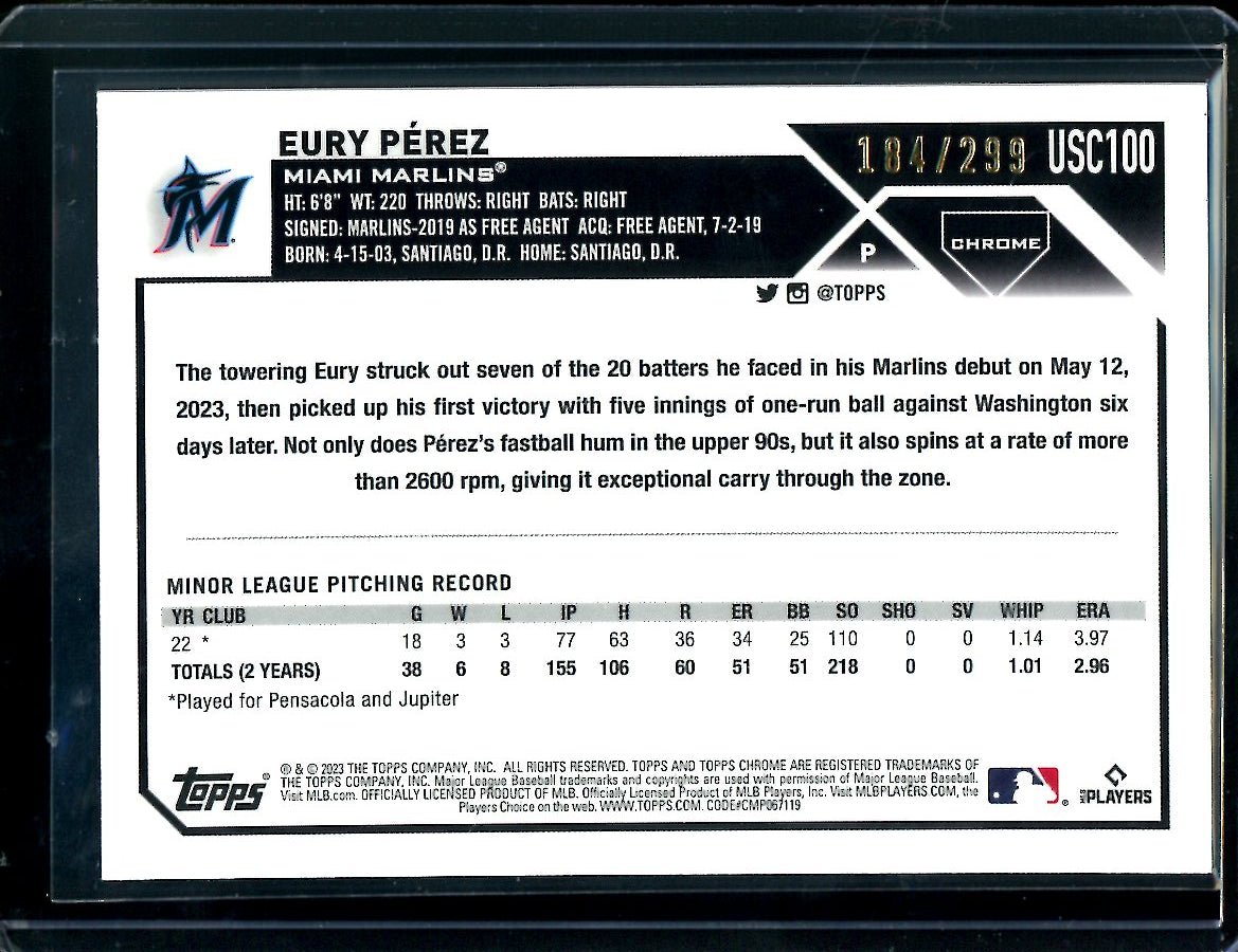 2023 Topps Chrome Update Eury Perez Rookie /299 Marlins - Trading Card Market