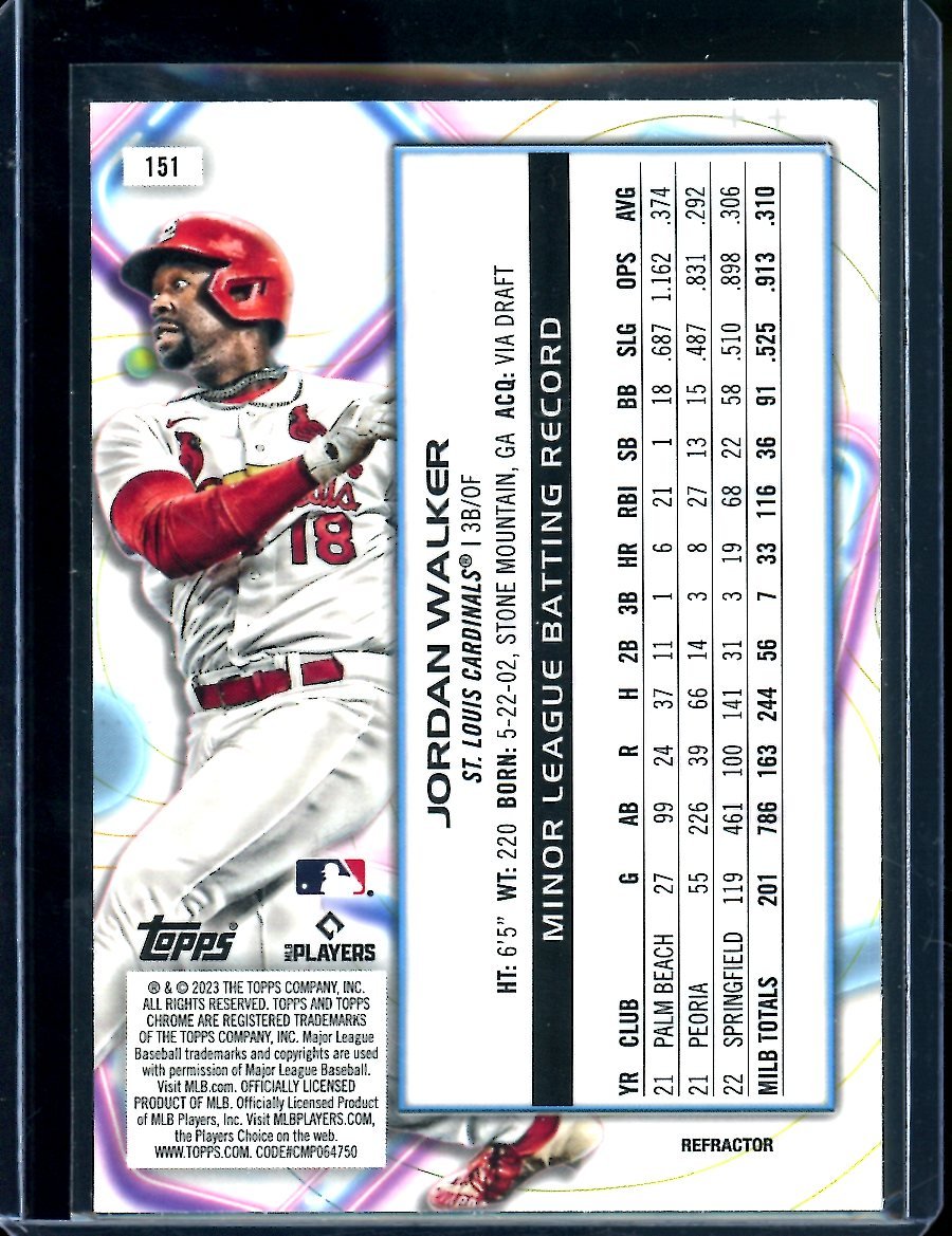 2023 Topps Cosmic Chrome Jordan Walker Rookie Refractor Cardinals - Trading Card Market