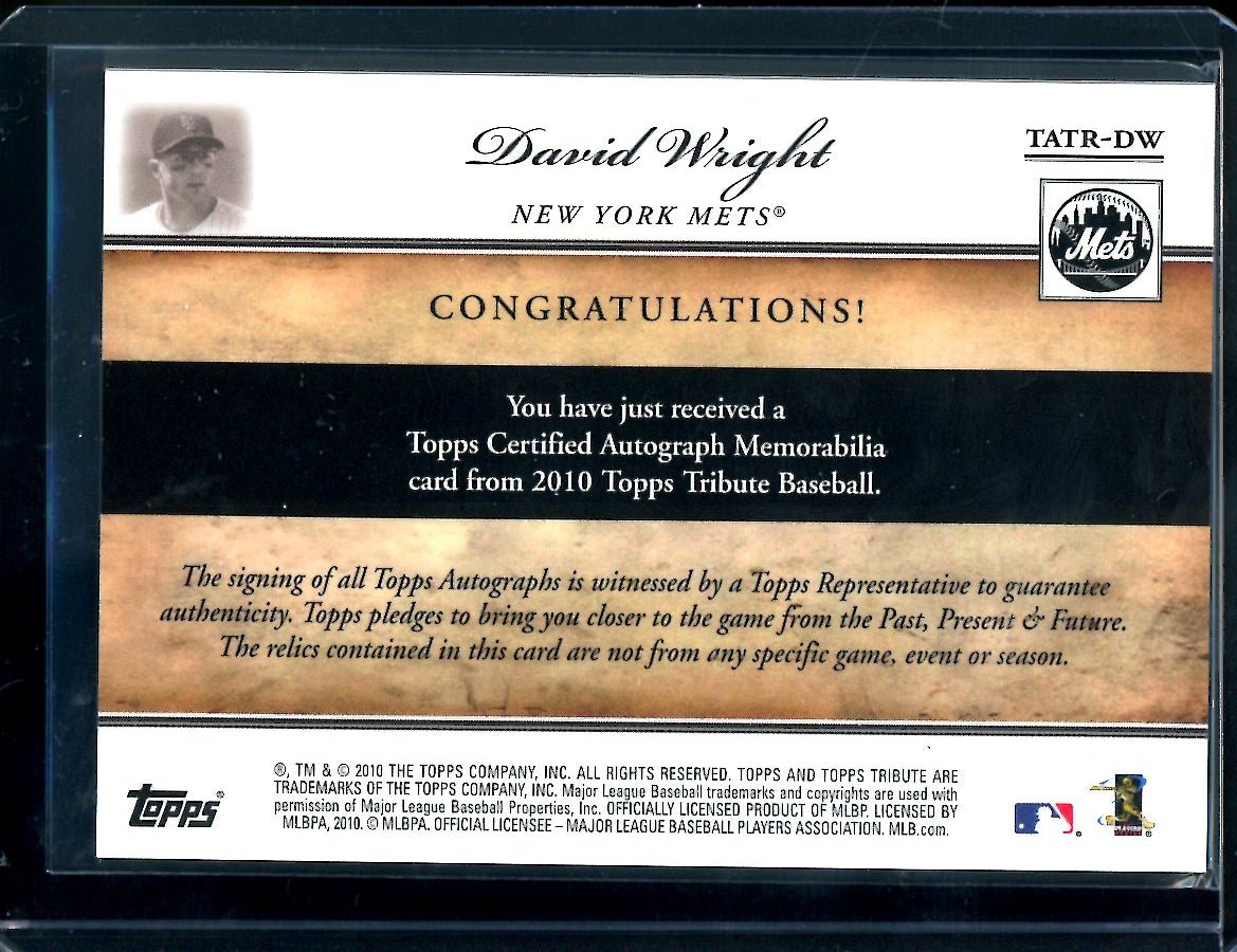 2010 Topps Tribute David Wright Patch Auto /50 Mets - Trading Card Market
