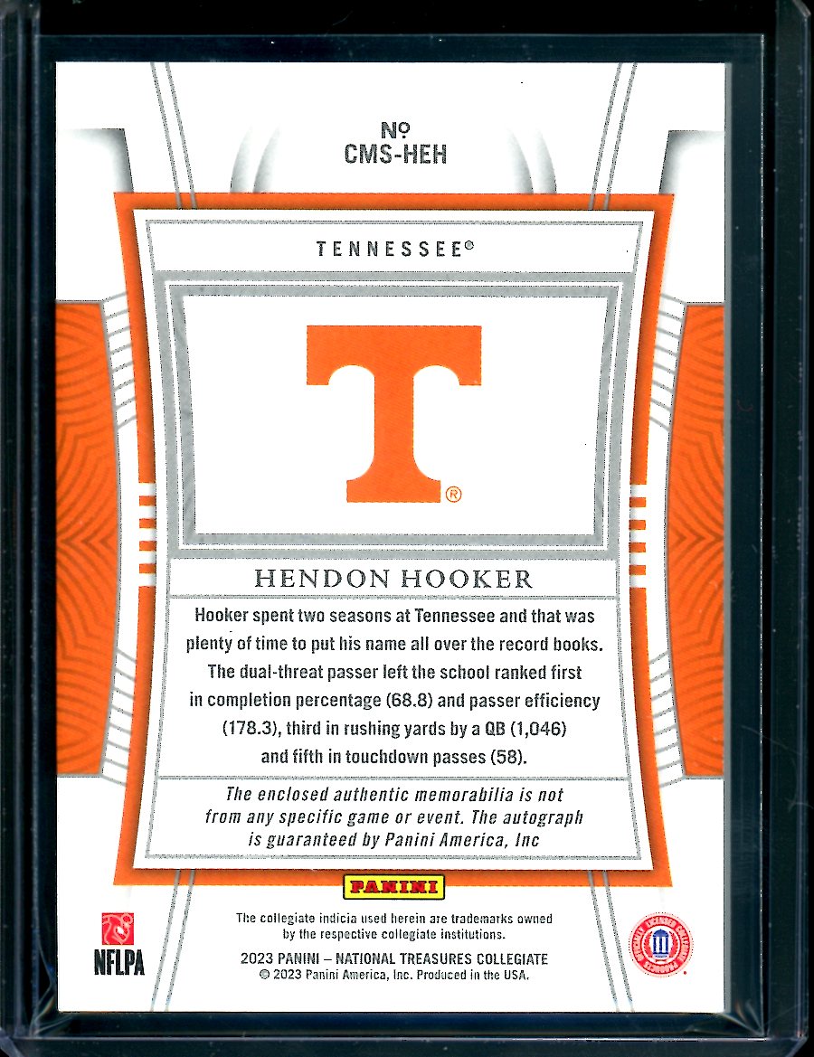 2023 Panini National Treasures Collegiate Hendon Hooker Rookie RPA True /10 Tennessee