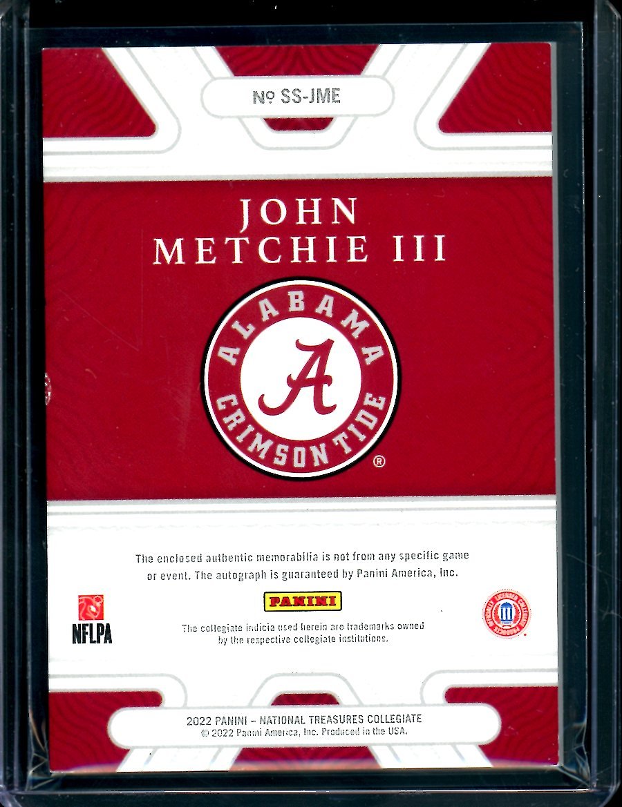 2023 Panini National Treasures Collegiate John Metchie III Patch Auto /10 Alabama - Trading Card Market
