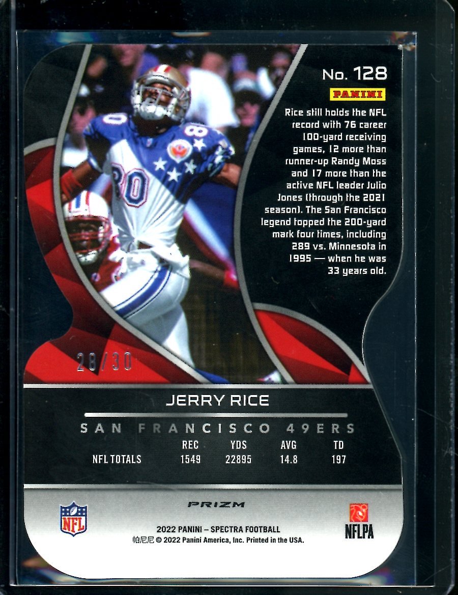 2022 Panini Spectra Jerry Rice Green Scope Die - Cut /30 49ers - Trading Card Market