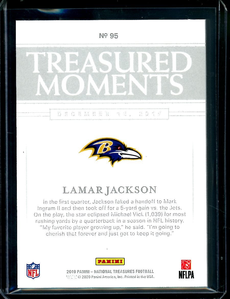 2019 Panini National Treasures Lamar Jackson Treasures Moments /75 Ravens - Trading Card Market