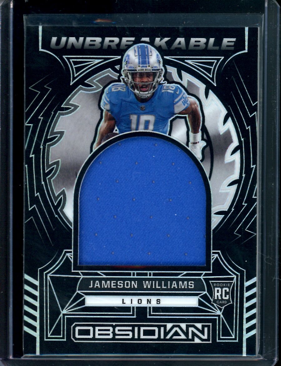 2022 Panini Obsidian Jameson Williams Rookie Unbreakable Patch /125 Lions - Trading Card Market