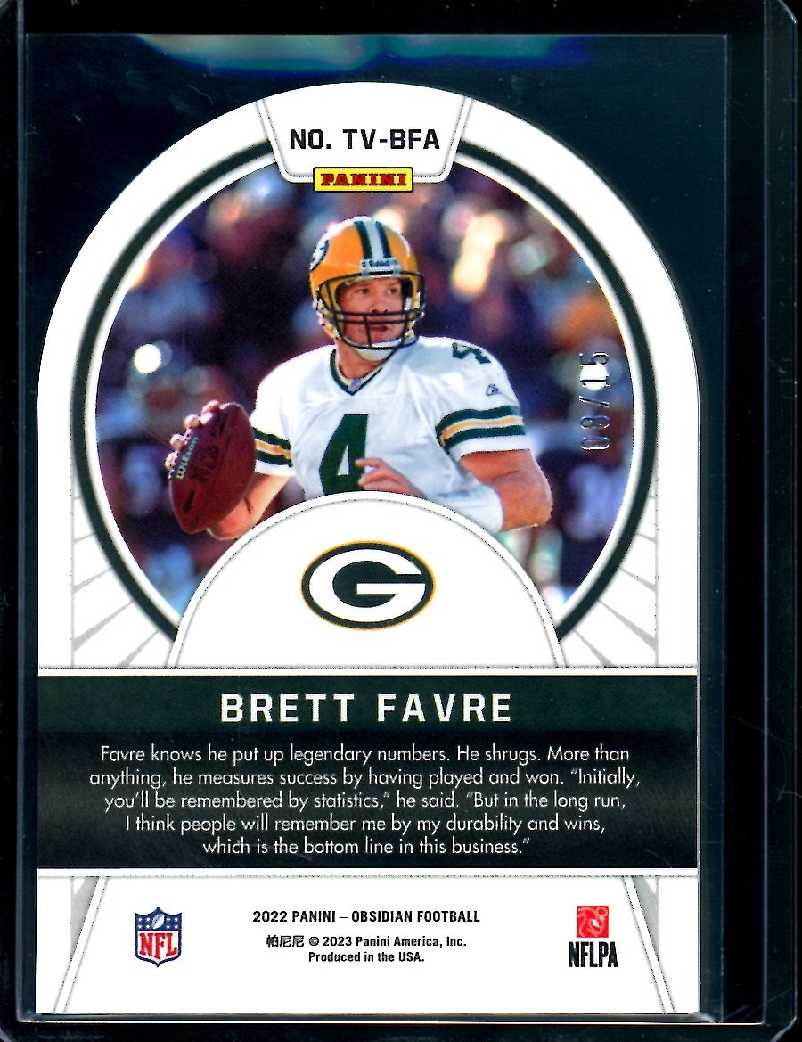 2022 Panini Obsidian Brett Favre Tunnel Vision /15 Packers - Trading Card Market