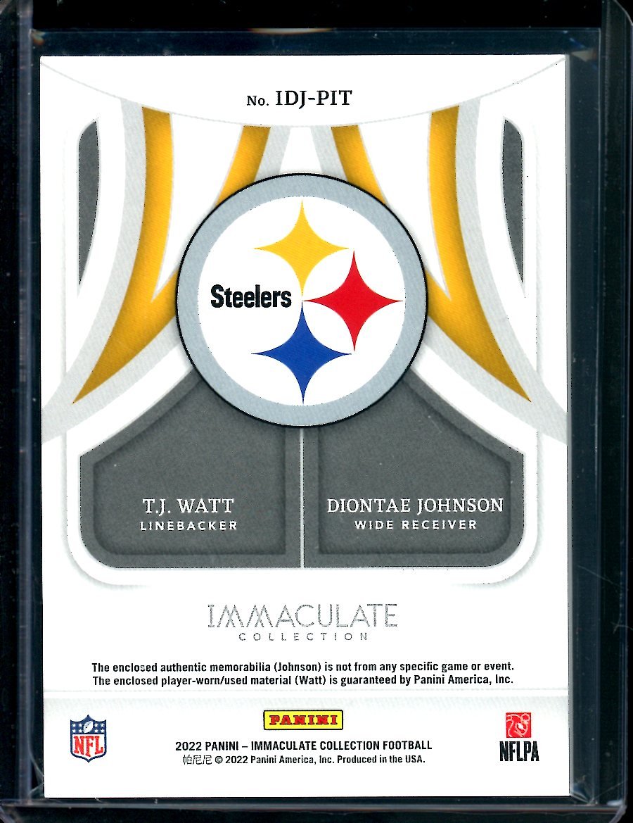 2022 Panini Immaculate T.J. Watt/Diontae Johnson Dual Patch /49 Steelers - Trading Card Market