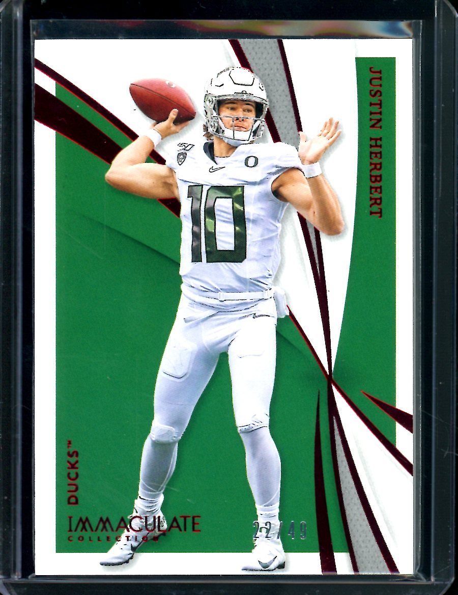 2021 Panini Immaculate Collegiate Justin Herbert Red /49 Oregon