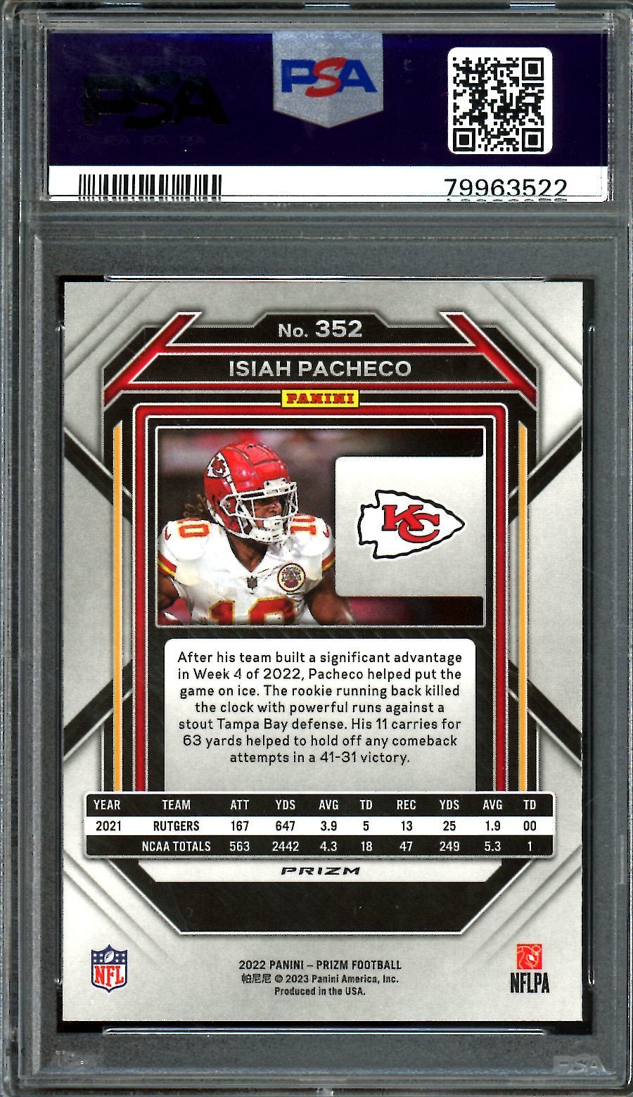2022 Panini Prizm Isiah Pacheco Rookie Silver PSA 8 Chiefs - Trading Card Market