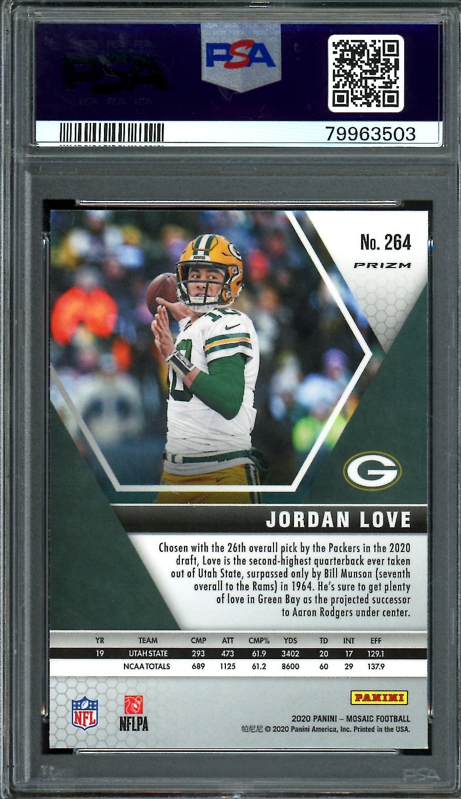 2020 Panini Mosaic Jordan Love Rookie NFL Debut Reactive Gold PSA 10 Packers - Trading Card Market