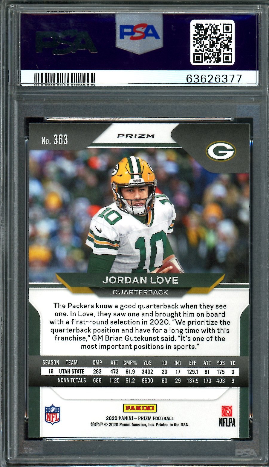 2020 Panini Prizm Jordan Love Rookie Orange Lazer PSA 9 Packers - Trading Card Market