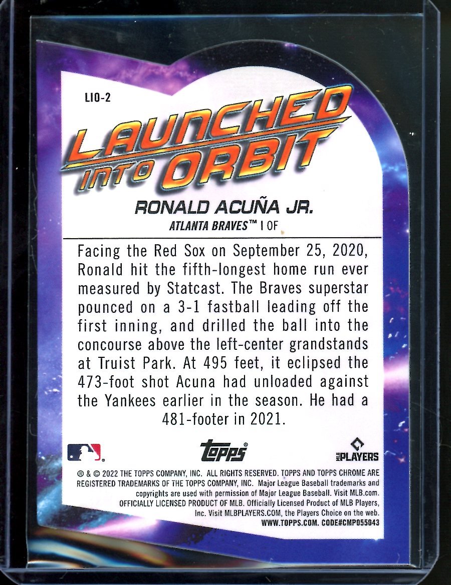 2022 Topps Cosmic Chrome Ronald Acuna Jr. Launched Into Orbit Braves - Trading Card Market