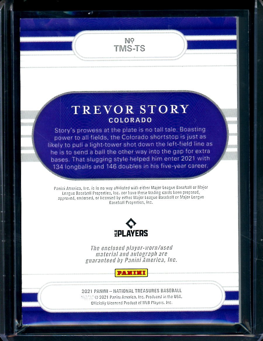 2021 Panini National Treasures Trevor Story Patch Auto /18 Rockies - Trading Card Market