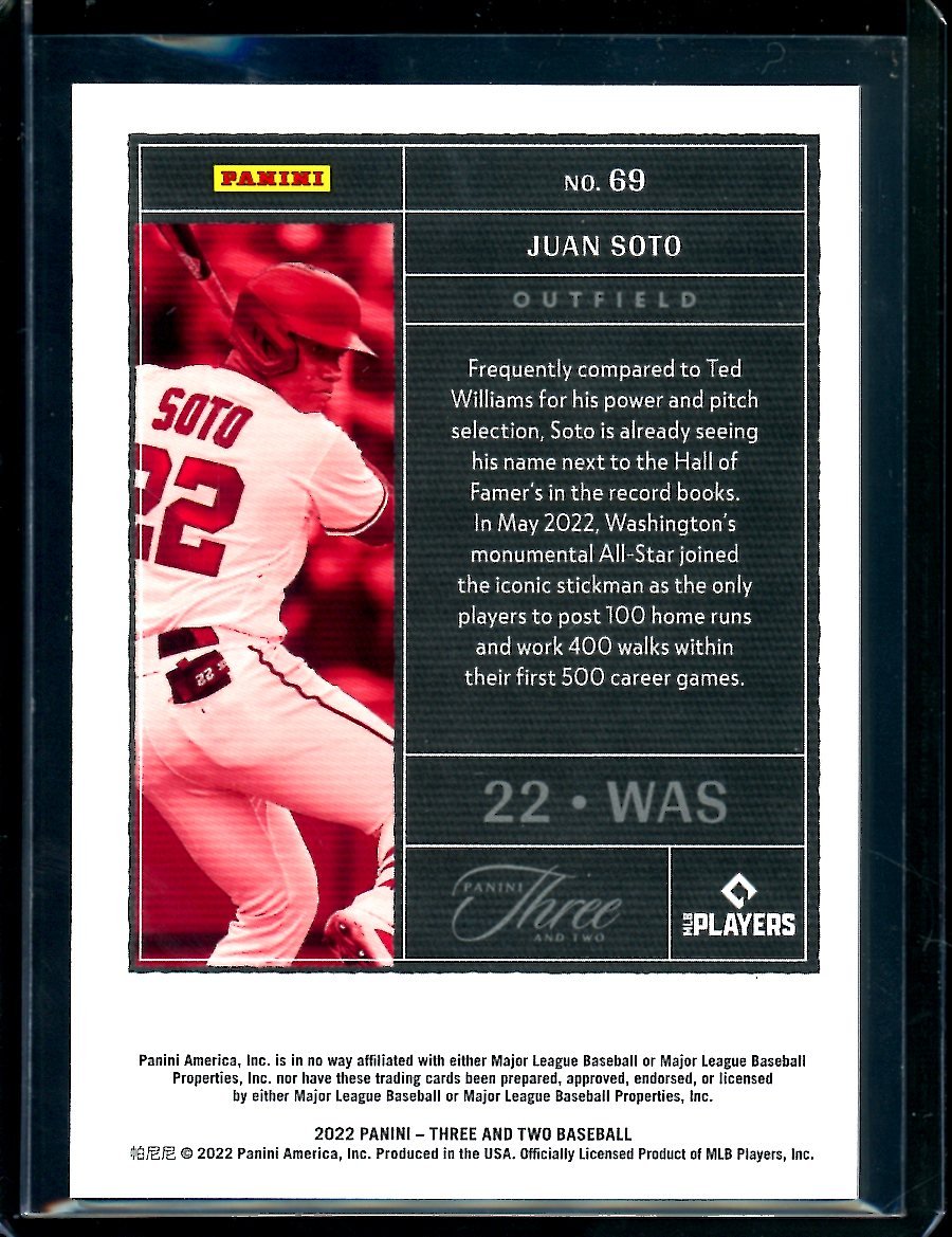 2022 Panini Three & Two Juan Soto Red /6 Nationals - Trading Card Market
