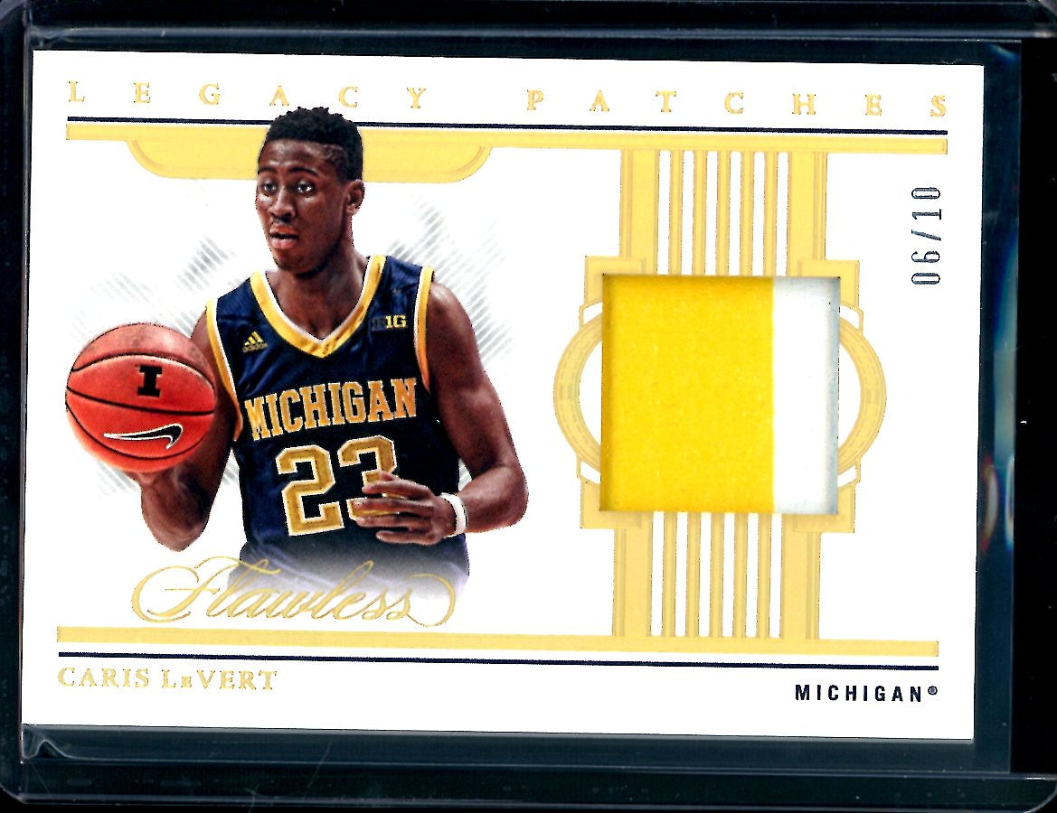 2022 Panini Flawless Collegiate Caris LeVert Legacy Patches Gold /10 Michigan