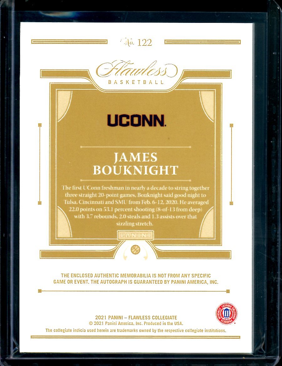 2021 Panini Flawless Collegiate James Bouknight Rookie RPA /25 UCONN - Trading Card Market