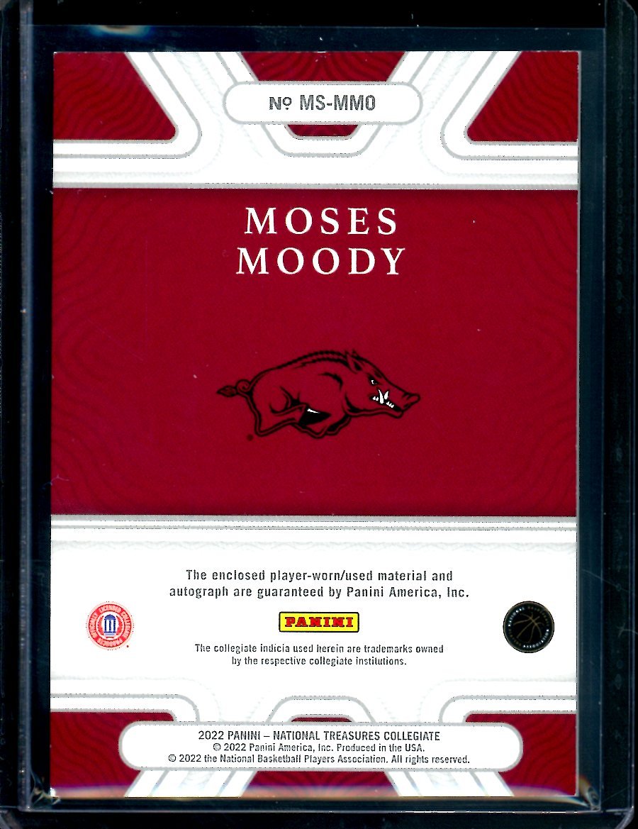 2022 Panini National Treasures Collegiate Moses Moody Legacy Patch Auto /49 Arkansas - Trading Card Market