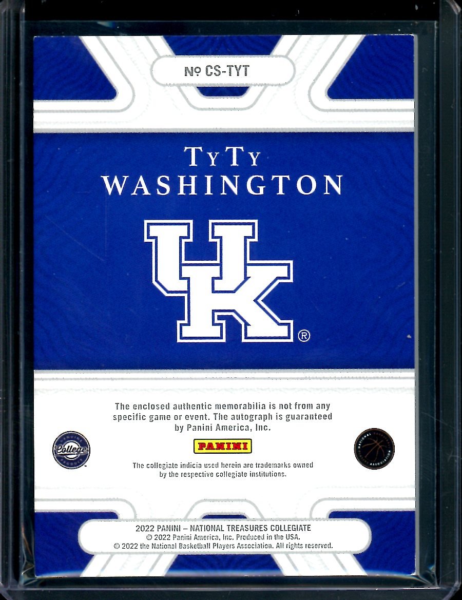 2022 Panini National Treasures Collegiate TyTy Washington College Silhouette Patch Auto /25 Kentucky - Trading Card Market