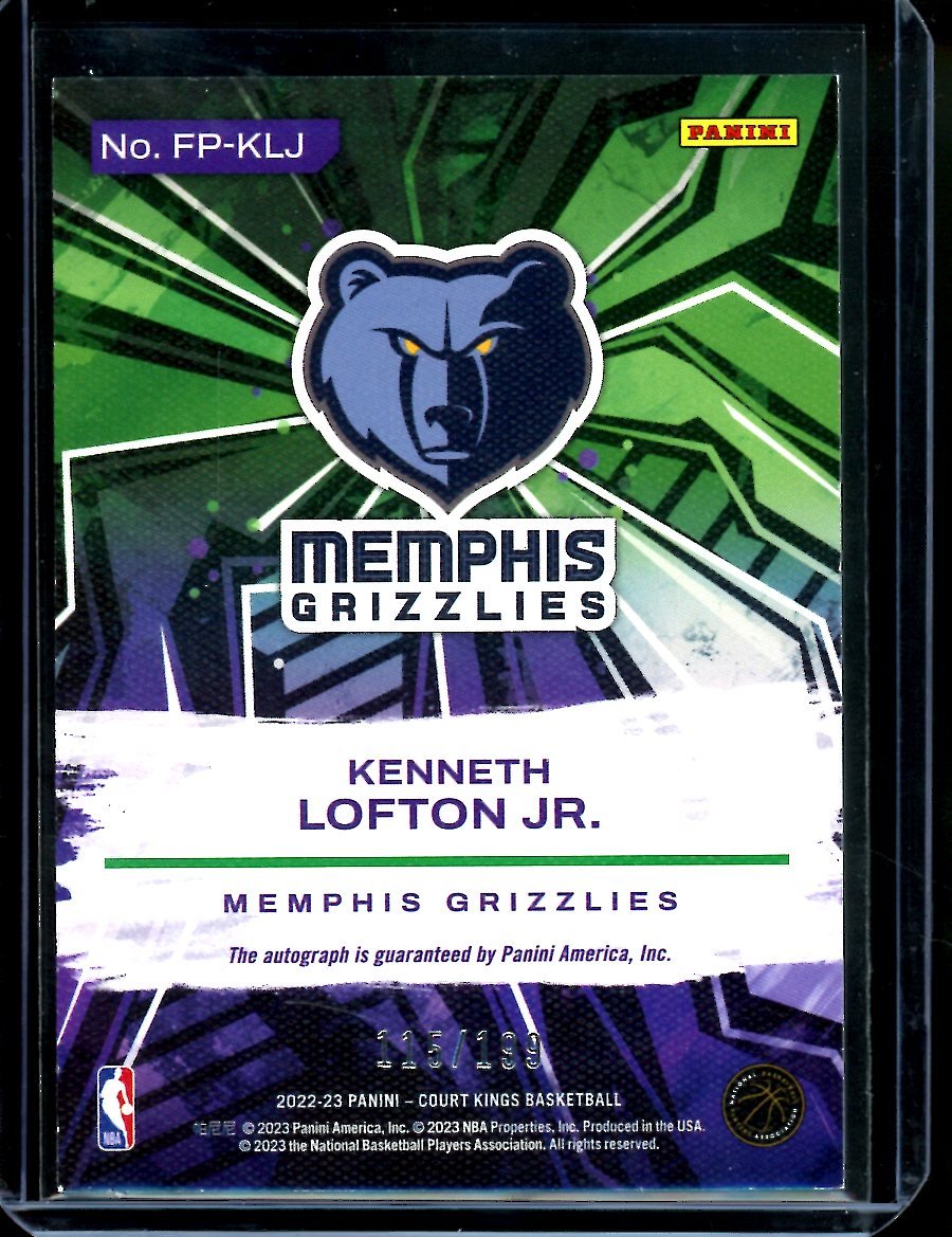2022/23 Panini Court Kings Kenneth Lofton Rookie Auto /199 Grizzlies - Trading Card Market