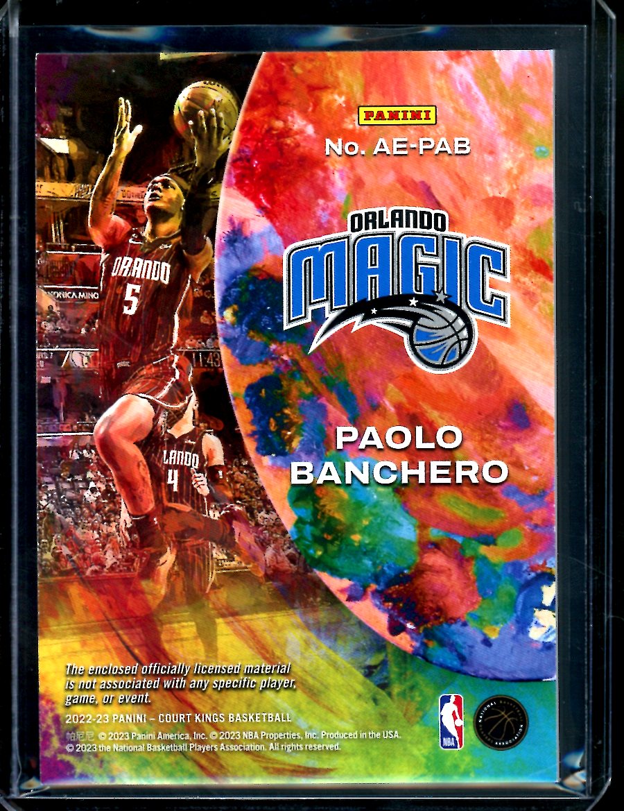 2022/23 Panini Court Kings Paolo Banchero Rookie Artist Endeavors Patch Magic