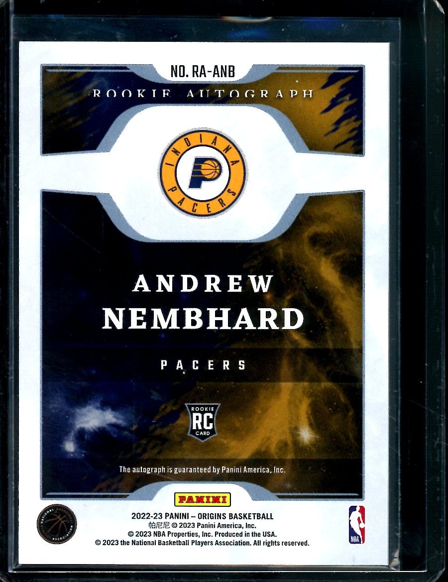 2022/23 Panini Origins Andrew Nembhard Rookie Auto Pacers - Trading Card Market