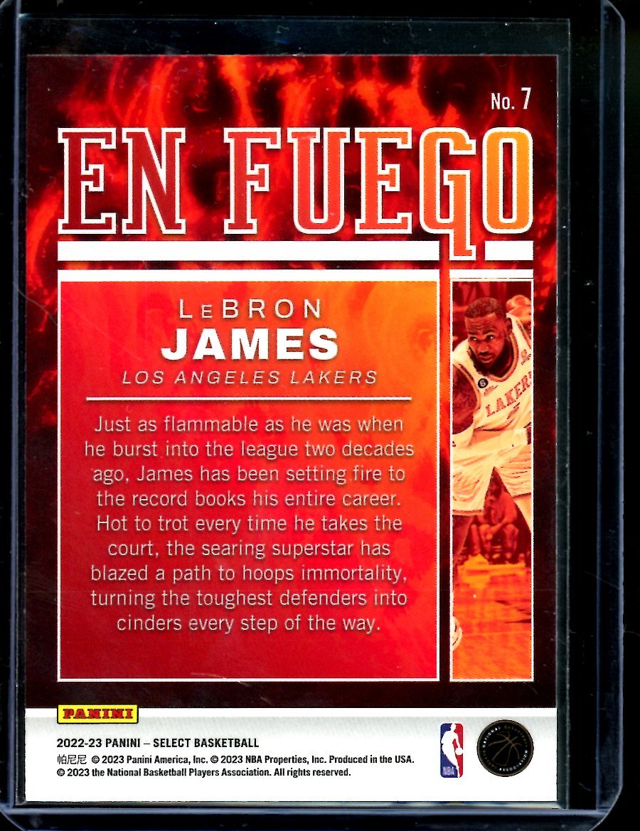 2022/23 Panini Select LeBron James En Fuego Lakers - Trading Card Market