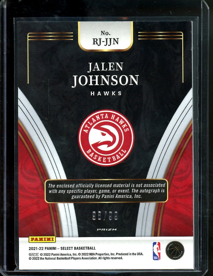 2021/22 Panini Select Jalen Johnson Rookie RPA Purple /99 Hawks - Trading Card Market