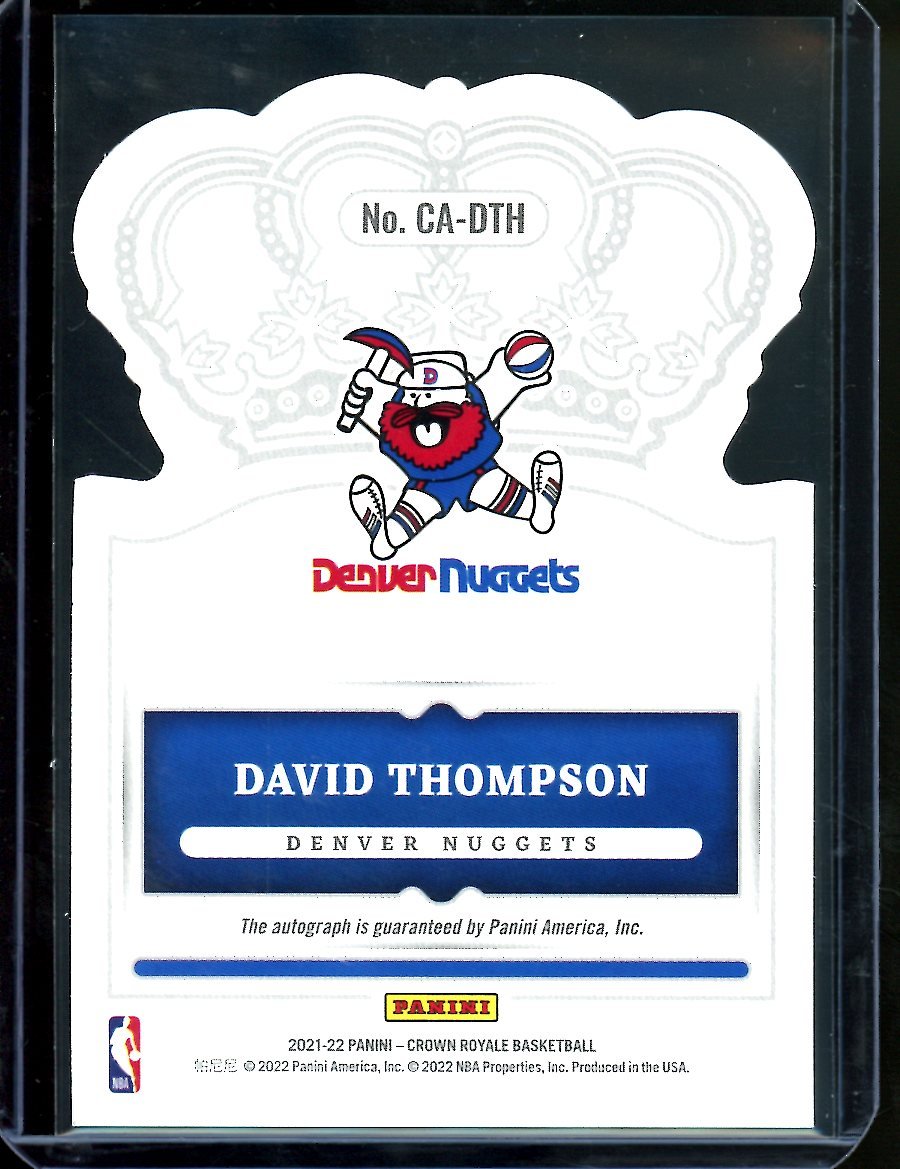 2021/22 Panini Crown Royale David Thompson Auto Purple /25 Nuggets - Trading Card Market