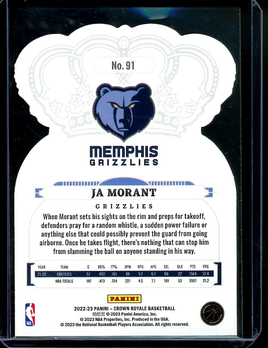 2022/23 Panini Crown Royale Ja Morant Pink Ice /75 Grizzlies - Trading Card Market