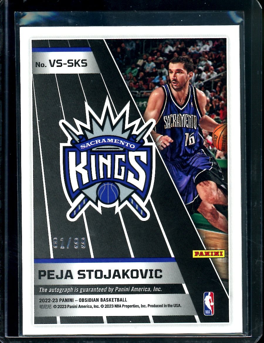 2022/23 Panini Obsidian Peja Stojakovic Volcanic Auto /99 Kings - Trading Card Market