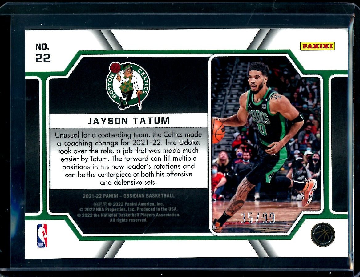 2021/22 Panini Obsidian Jayson Tatum Pitch Black /99 Celtics - Trading Card Market